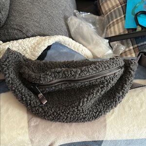 Fabletics Gray Sherpa Belt Bag